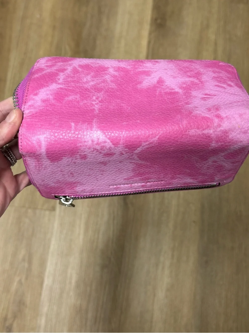 Aimee Kestenberg Pink Zip-Around Leather Wallet